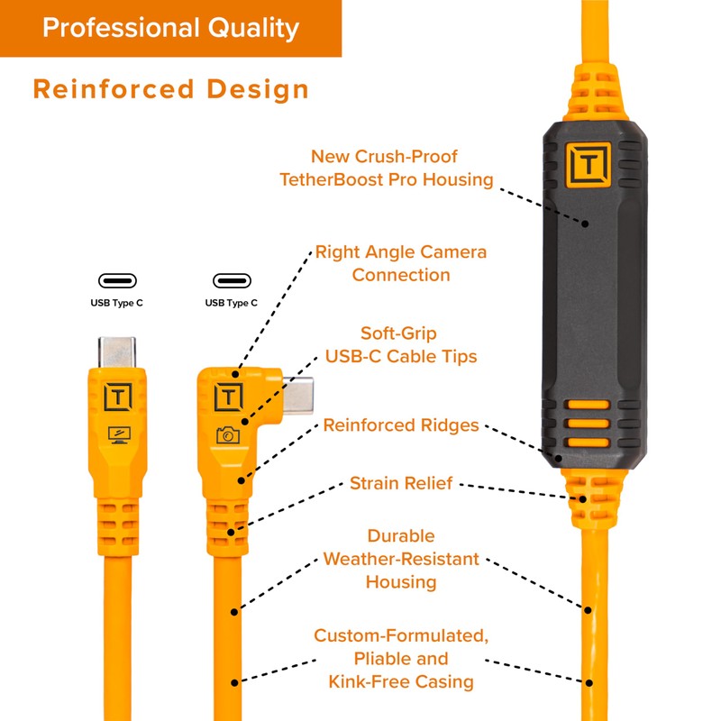 Tether Tools TetherPro Optima 10G USB Exclusive Data Transfer, 15’
