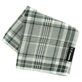 U.P renoma 001012-0002-02 Gauze Front Gauze Cloth Back Towel Handkerchief Parisian Check (Green) Gentleman Men's Towel, Hand Towel, Approx. 9.8 inches (25 cm)