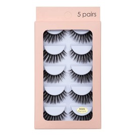 5 Pairs 3D Mink Eyelashes Super Dense Stage Makeup Natural False Eyelashes Long Eyelashes Extension Fake Eyelashes Handmade (G806-box)