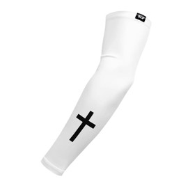 Faith Cross White Arm Sleeve, Faith Cross White, X-Large