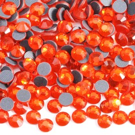 6000PCS Hotfix Rhinestones Bulk, Orange Rhinestones for Crafts Clothes,Hotfix Crystals DIY Decoration, SS10, 2.7-2.9mm