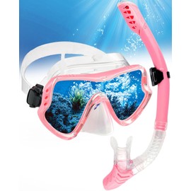 Lorrtta Adult Snorkel Set Anti-Fog Snorkel Mask with 180° Panoramic View, Dry Snorkel, and Easy Breathing – Snorkeling Gear for Adults, Professional Snorkeling Equipment