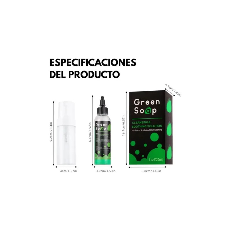 Green Soap 120ml Jabón Verde Concentrado Tatuaje Con Botella