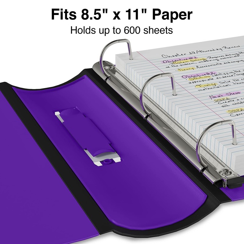 Staples 3-inch 3-Ring Better Binder, Purple, 2/Pack (ST55896-CCVS)