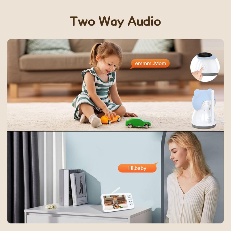 ACEBELL Smart WiFi Video Baby Monitor,2K HD Baby Camera with