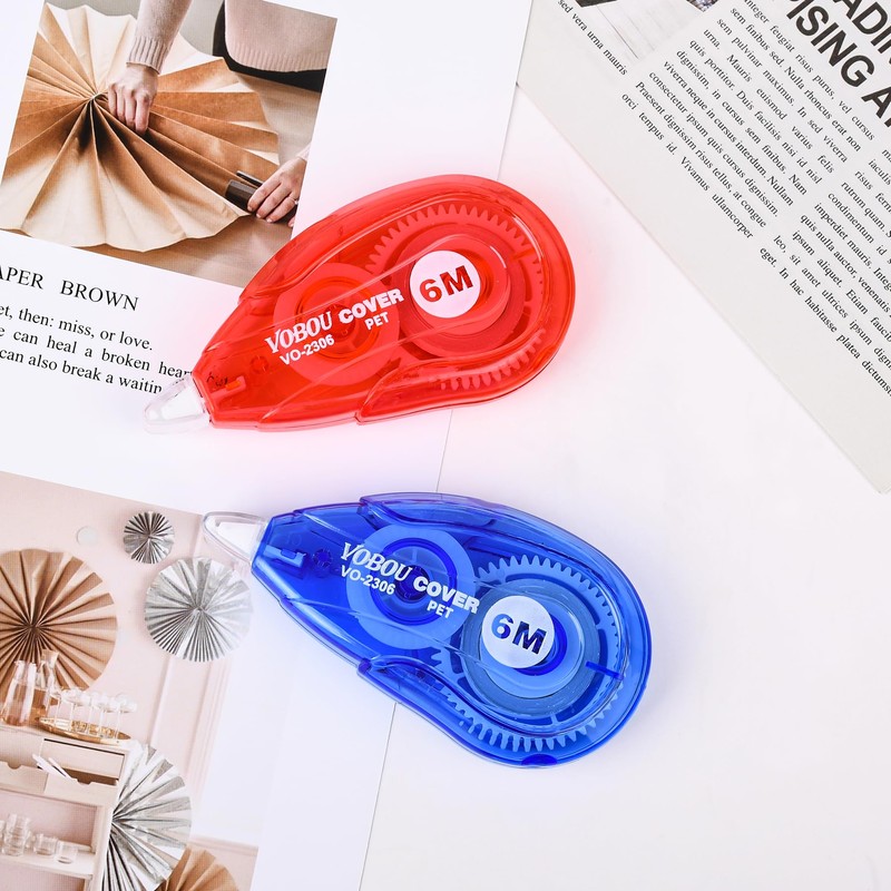 Vobou White Correction Tape, Easy To Use Applicator for Instant