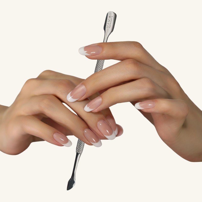 Cuticle Pusher Professional Stainless Steel - Double-Sided Cuticle Tool for