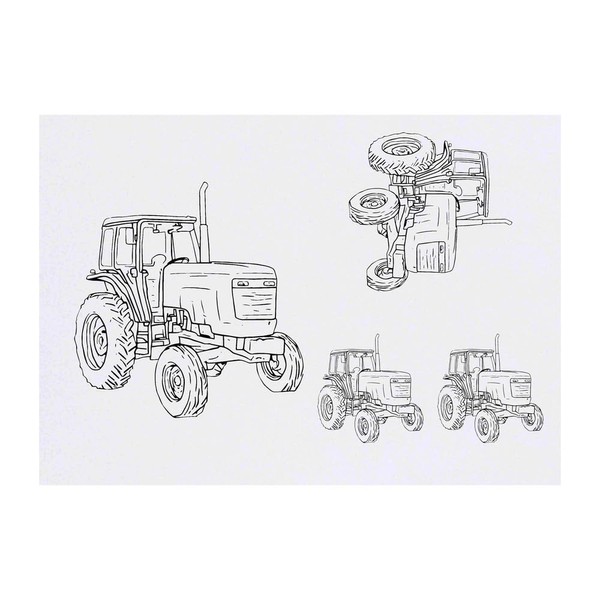 Azeeda 4 x 'Ackerschlepper' Temporäre Tattoos - Wasserfest, Hautfreundlich &