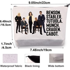 BWWKTOP Law Order TV Show Cosmetic Makeup Bag Elite Squad Gifts Benson Stabler Tutuola Munch Cragen Cabot Zipper Pouch Bag For Women Girls (Benson Stabler)