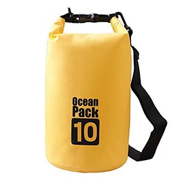 Mochila deportiva flotante impermeable para cuarentena de Dry Sack 2L/3L/5L/10L/15L/20L/30L para navegar, kayak, senderismo, snowboard, camping, rafting, pesca, mochila, Amarillo, 10L, Classic