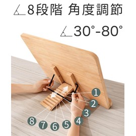 GSON Book Stand, Reading Stand, Bookrest, Music Stand, Book Stand, Book Clip, Inclination, Book Stopper, Catalog Stand, Tablet, Cookbook Holder, Natural Texture, For Office, Kitchen, School Textbooks