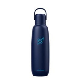 SodaStream Fizz & Go-Borraccia Blu scuro per bevande frizzanti in acciaio con doppia parete isolante da 0,9 l,mantiene le bevande calde o fredde per 12 ore,compatibile con macchine per acqua frizzante