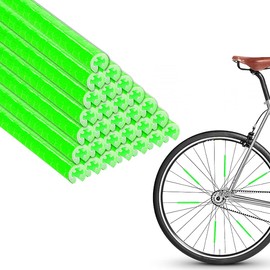 Jagowa 48PCS Cycling Reflectors Wheels Lights Reflective Clips Warning Spoke Lights High Visibility For Night(Green)