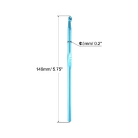uxcell Aluminum Crochet Hook 5mm US Size H (Size 8) Knitting Needles for DIY Craft Yarn Blue 10Pcs