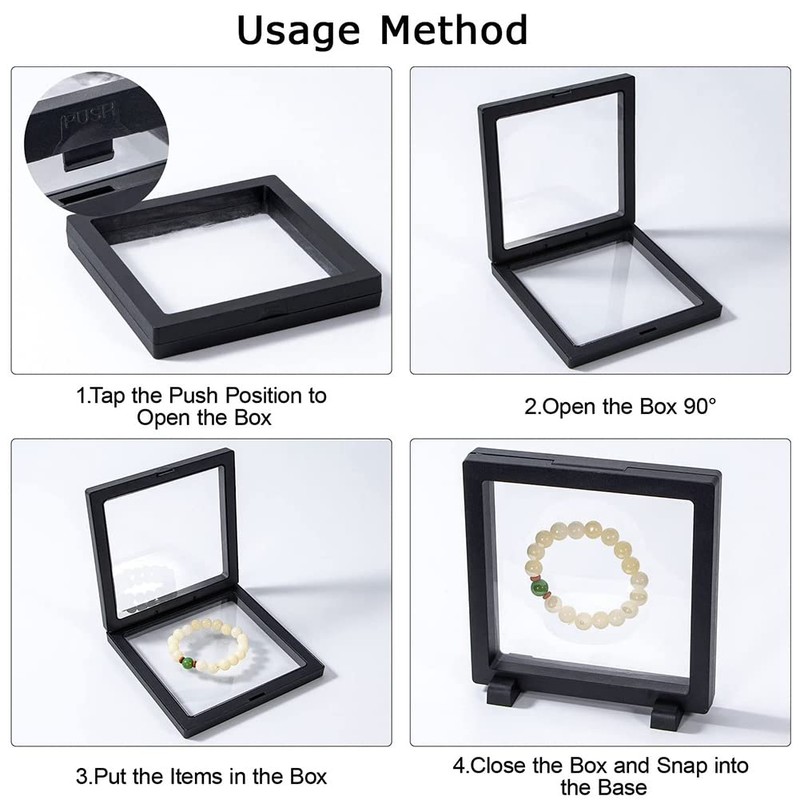 Fowecry 10X Black 3D Floating Case 3D Floating Case Holder