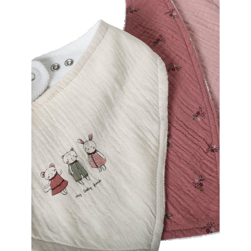 VERTBAUDET Pack of 3 Baby Bibs/Bandanas Pink