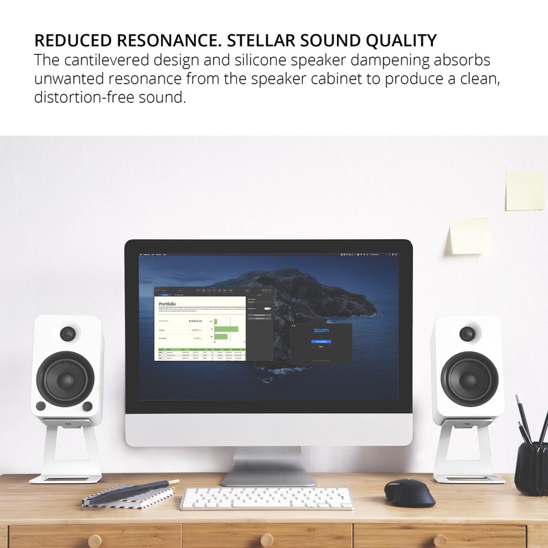 Kanto SE4 Elevated Desktop Speaker Stands for Medium Bookshelf Speakers