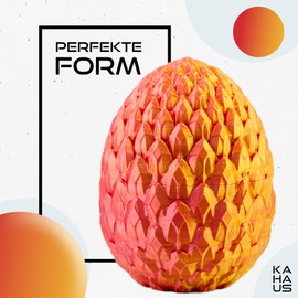 Dragon Figure Toy - Hatching Fantasy Dragon in the Egg - 36 cm Collectible Figure - Perfect for Children from 3 Years - Creative Role Play & Gift Idea for Boys & Girls (Gold-Red)