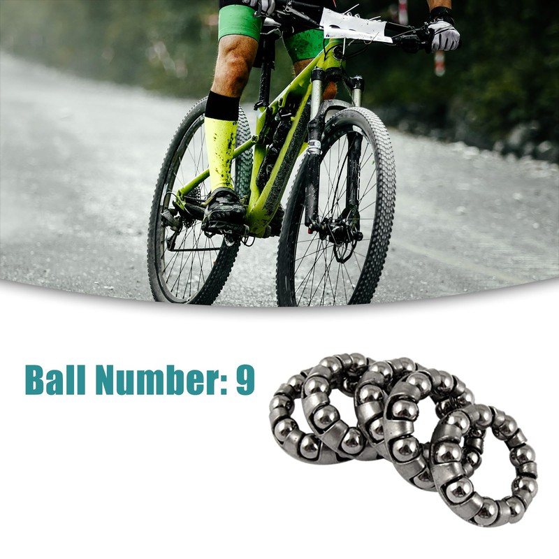 ACROPIX Bicycle Rear Wheel 9 Ball Bearing Replacement Silver Tone