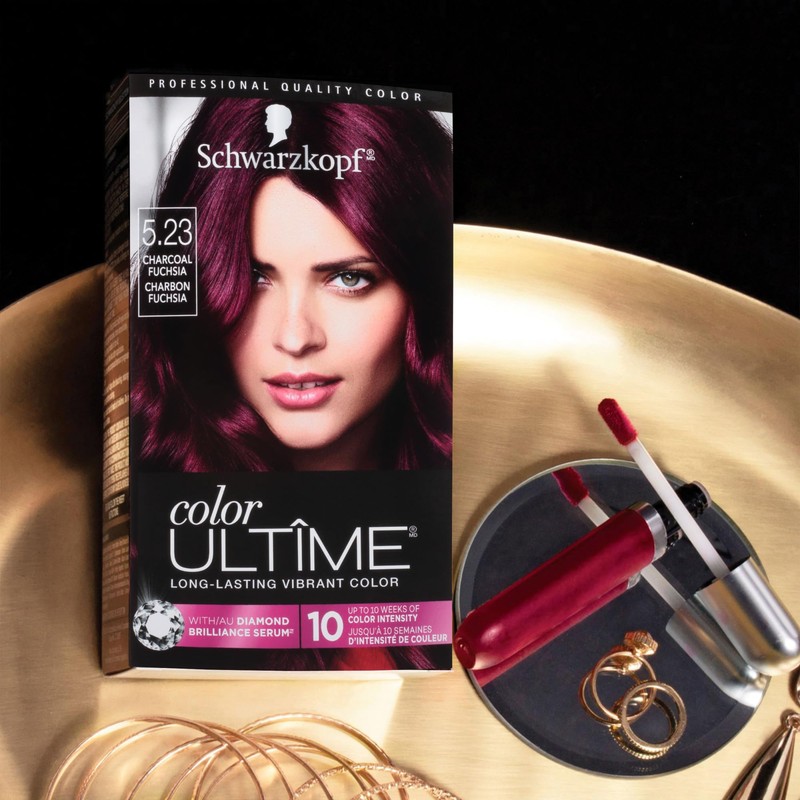 Schwarzkopf Color Ultime Hair Color, 5.23 Charcoal Fuchsia, 1 Application