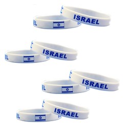 Gonashow Israel Flag Bracelet Israel Bracelets Israel Silicone Bracelets Israelite Wristband Bangle, Products Related To Israel One Size Fits All Unisex Israel Bracelet Buck for Men Women (4 pairs)