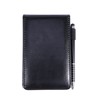 Mini Pocket Notebook, A7 Leather Notebook with Metal Pens, Holder