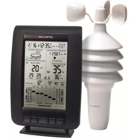 AcuRite 바람 센서가 있는 AcuRite 00634A3 무선 기상 관측소 검은색 AcuRite 00634A3 Wireless Weather Station with Wind Sensor, Black