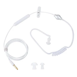 Air Tube Security Earpiece with Mic, Anti Radiation in Ear Headset, Noise Canceling, Convenient Button Control, for iOS/ (White)