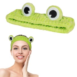 LOPHE Face Wash Headband, Frog Spa Hair Bands, Soft Cute Coral Fleece Elastic Headband, Head Wraps for Face Wash Makeup, Beauty Skincare, Sport Shower, Creative Hair Accessories for Women