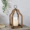 Rustic Wood Lantern Candle Holder for Farmhouse Decor - Indoor