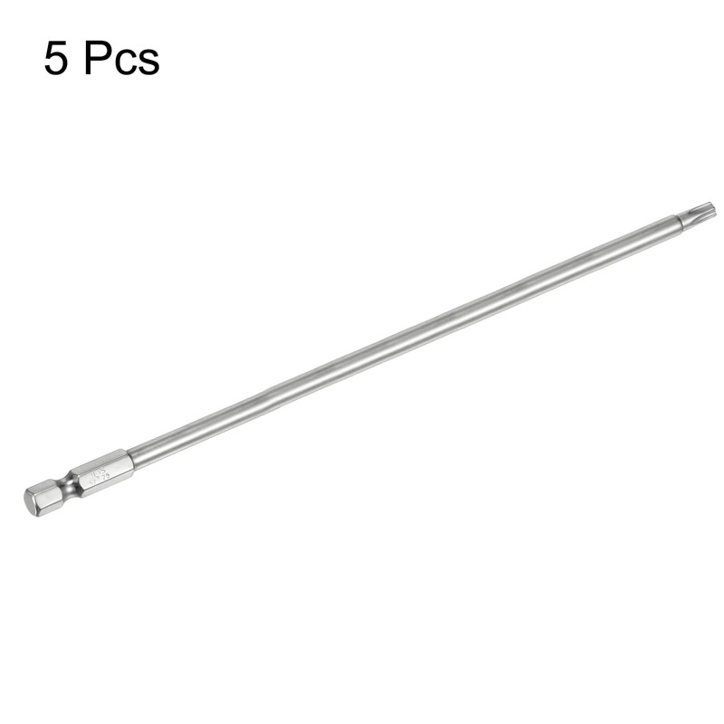 sourcing map 5pcs T25 Security Torx Bit 1/4" Hex Shank