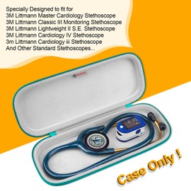 BOVKE BOVKE Stethoscope Case, Lightweight Slim Stethoscope Holder Compatible with 3M Littmann Classic III, Lightweight II S.E, Littmann Cardiology IV, MDF Acoustica Deluxe Stethoscopes, Emerald