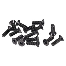 sourcing map M4 x 12mm Phillips Screw Fastener Black for Laptop PC TV Fan Switch 50pcs