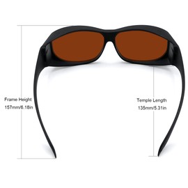 FreeMascot OD 6+ 190nm-550nm / 800nm-1100nm Wavelength Professional Laser Safety Glasses for 405nm, 450nm, 532nm, 808nm,980nm,1064nm, 1080nm, 1100nm Laser