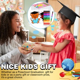 Fulmoon 144 Pcs Coloring Books with Crayons for Kids Party Favors Mini Activity Books for Kids Stuffer Filler Bulk Holiday Fun and Games Activity Books (Kindergarten Graduation)