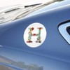 Letter H Floral Monogram Initial Automotive Car Window Locker Circle