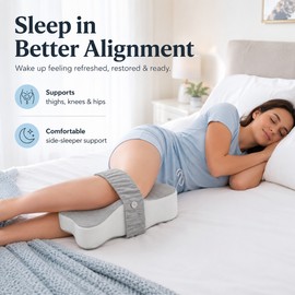 14-Inch Knee Pillow for Side Sleepers – Large Memory Foam Leg Cushion for Thigh & Knee Support