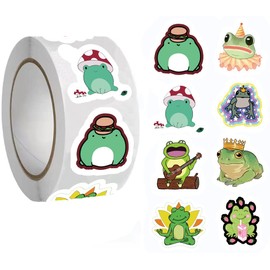 Frog Stickers for Kids 500pcs Cute Animals Birthday Party Supplies Decorations Party Favor Supply Roll Sticker Reward Gifts Goody Bag Decoration Water Bottle Skateboard Laptop Luggage Stickers Decals