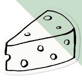 Azeeda 4 x Klein 50mm 'Käse' Permanente Transparente Aufkleber für Fenster/Autos/Wände/Skateboards etc (DC00125408)