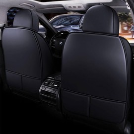 Niscarda for Hyundai Sonata 2009-2025 Car Seat Covers, Full Coverage Customized Seat Covers Premium Leather Waterproof Stain-Resistant Easy to Install (Full Set, Black)