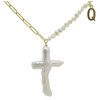 Cross Pendant Freshwater Pearls Alphabet Necklace Sterling Silver 18K Gold