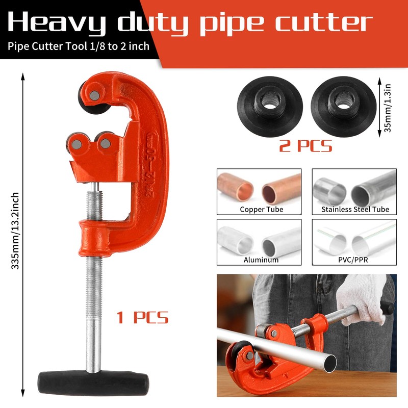 GQGP Pipe Cutter Tool 1/8-2", Heavy-duty Tubing Cutter Speed Cutting