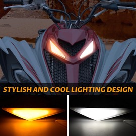 SAUTVS LED Turn Signal Fang Lights for Yamaha Raptor 700, Front Grille Accent Lights Signature Grill Lamps for Yamaha Raptor 700 700R 2013-2025 Accessories(2PCS)
