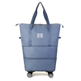 Expandable Large Capacity Weekender and Gym Tote for Women: Versatile Travel Duffel with Detachable Wheels and Dry-Wet Separation, Water-Resistant - Ideal Carry On Bag