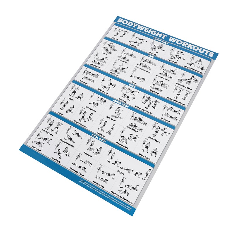 60x90cm Workout Charts Clear Rugged Easy Reading Bodyweight Exercises Poster