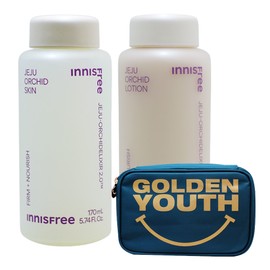 Innisfree Orchid (Skin + Lotion) + GOLDEN YOUTH Pouch (Blue) / 이니스프리 한란 (스킨+로션)+GOLDEN YOUTH 파우치(블루)