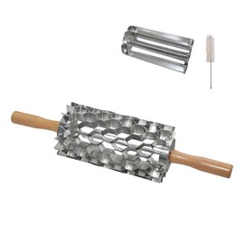 98-Hole Stainless Steel Doughnut Cutter, Replaceable Roller Blade, Doughnut Hole Cutter Each Rotation Can Cut 98 Pieces of Dough