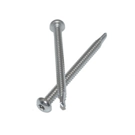 Drilling Screws 5.5 x 60 Pack of 25 Rounded Head Screws TX Shape M Stainless Steel A2 / V2A, Self-Tapping Screws DIN 7504 / ISO 15480 - Rust-Free