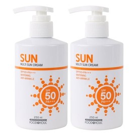 Food Aholic (2 Items) Food Aholic Multi Sun Cream 250ml SPF50 PA+++ Pump Type / Non-white cast hybrid sunscreen sunblock UV protection / (2개)푸드어홀릭 멀티 선크림 250ml SPF50 PA+++펌프형 /백탁없는 혼합자차 썬크림 선블록 자외
