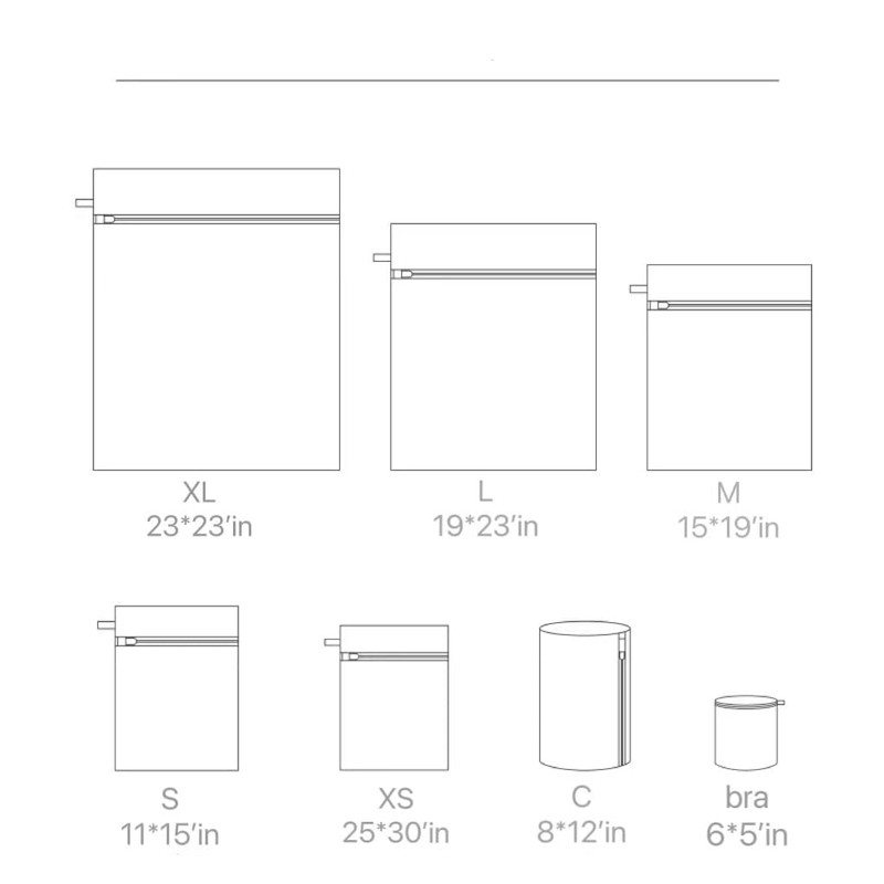 7PCS Mesh Laundry Bags for Delicates with Premium Zipper, Travel